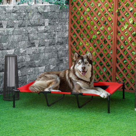 Lit chien max Rouge 50 kg sac voyage métal tissu Oxford 122x92x23 cm