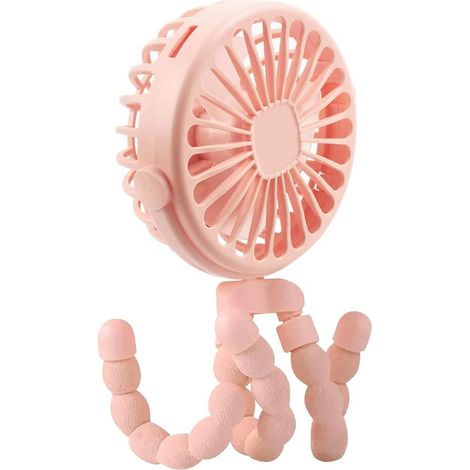 Este ventilador portátil recargable por USB es silencioso, compacto, portátil y versátil. (rosa) (1/4)