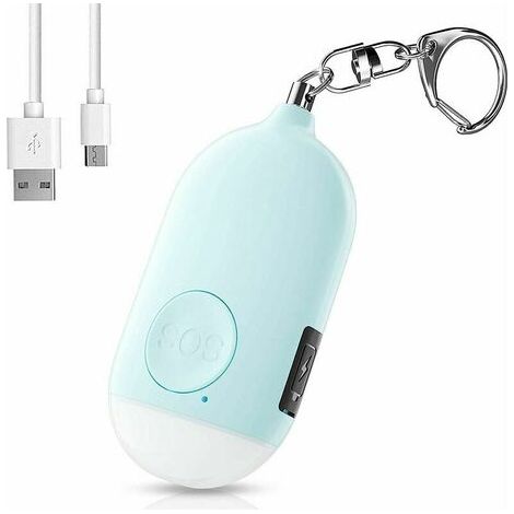 Sirène personnelle de poche rechargeable - Alarme sonore personnelle de 130 dB avec porte-clés et lampe torche, alarme d'autodéfense pour femmes (1/4)