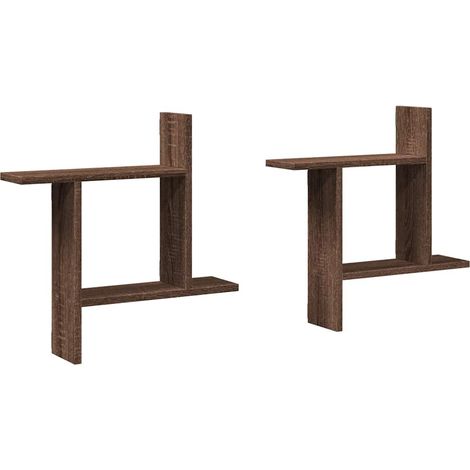 Maison Exclusive - Wandregale 2 Stk. Braun Eichen-Optik 50x12x50