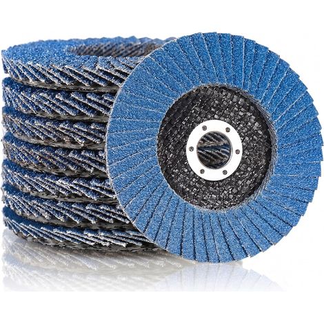 Disque a Lamelles 125mm en Métal, 8PCS Disques à Lamelles Grain 60 Pour Meuleuse d'Angle en Zircon pour Métal, Acier Inoxydable, Polissage, DéRouillage, Joints de Gorge (1/5)