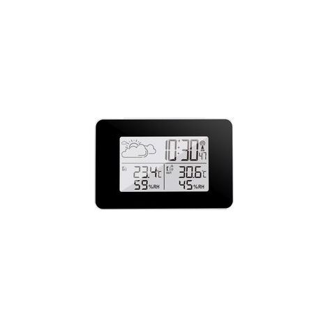 Station météo sans fil, thermomètre et hygromètre intérieur/extérieur avec capteur extérieur, écran LCD, moniteur numérique de température et d'humidité avec rétroéclairage (blanc) (1/5)