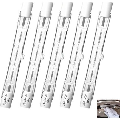 Pack of 5 R7S bulbs, 78mm, 80W, 1050lm, 2800K, Double Ended, Safety (1/5)