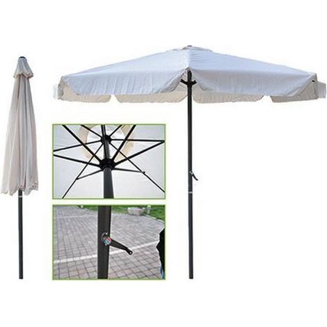 Parasol rond 3 mt avec treuil late'ral pour une ouverture / fermeture facile dans le jardin