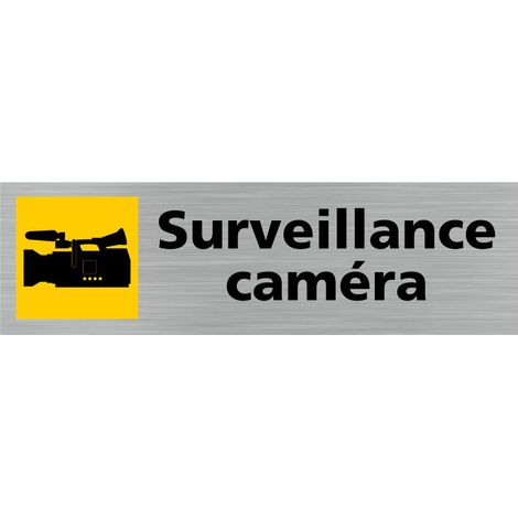 Pictogramme SURVEILLANCE CAMERA (Q0389).- Adhésif aspect aluminium brossé - (1/5)