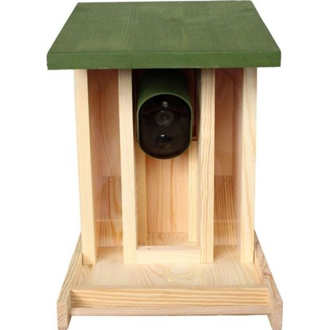 Solar Powered WiFi Camera Wooden Bird Feeder Starter Pack Kit - L50 x W14.2 x H32.2 cm
