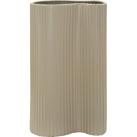 Vaso Fase, Superficie Ondulata con Finitura Opaca, Beige