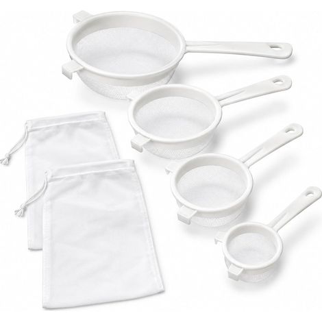 4 Pièces Passoire en Plastique, Tamis Cuisine avec 2 Sac Filtrant (1/5)