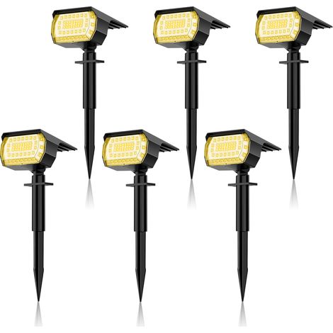 Lot de projecteurs solaires,57 LED,lumière blanche chaude 3000K,IP65,jardin allée (1/5)