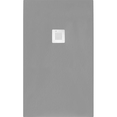 Piatto doccia rettangolare 80x100 cm effetto pietra marmoresina STONE grigio cemento FRANCIA