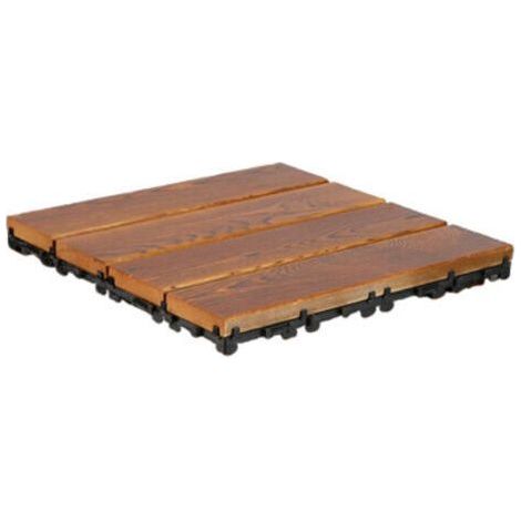 Lame de terrasse, Dalles en bois, 30 x 30 cm, (set de 1) (1/5)