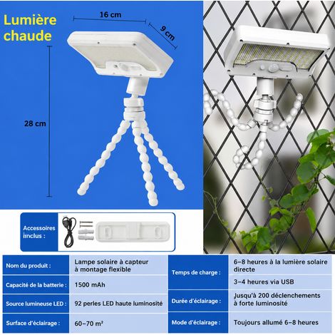 Lot de 2 Lampes Solaires Pieuvre d'Extérieur Blanc Lumière Chaude LED IP65 blanc 2 réf 2958 13 × 10,5 × 19 cm 710 g – Livraison gratuite