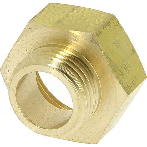 Anquier – Réduction laiton femelle 1/2 mâle 3/8 – Raccord à visser – Filetage 15-12 – Longueur filetage 8 mm