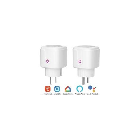 Prise Connectée WiFi, Lot de 2 Prise Intelligente Compatible avec Alexa, Google Home et Smart Life, Prises Programmables WiFi avec Contrôle à Distance, Contrôle Vocal et Fonction de Temps (1/5)