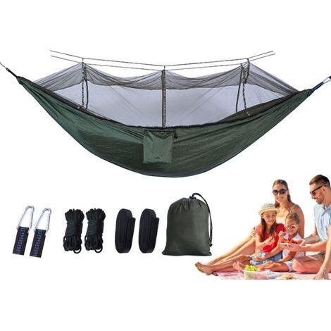 Hamac Filet Anti-Mouches, Hamac Extérieur Filet,Hamac de Camping Portable - Lit hamac en Filet d'extérieur, Filet Anti-Mouches Facile à Installer, équipement de Camping léger, Robuste et Respirant (1/5)