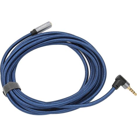 Câble audio 3,5 mm femelle-mâle, 4 pôles, coudé à 90°, rallonge audio de 3 m / 9,8 pi (1/4)