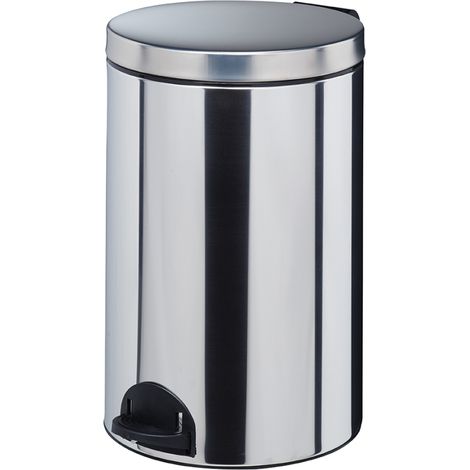Poubelle à pédale Sanelia - seau antibactérien - 20l - inox AISI 304 (18/10) (1/5)
