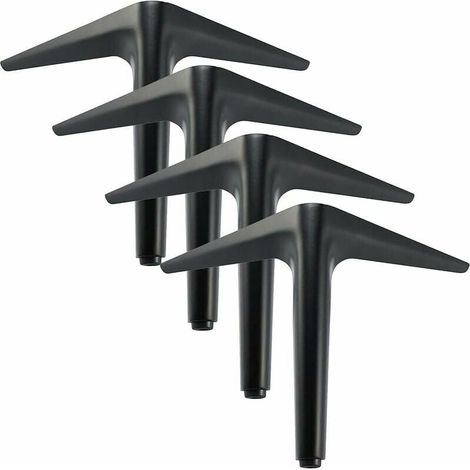 Pieds de meubles Lot de 4 Pieds de Noir Meubles Triangulaires,Processus de Polissage de GalvaNoëlastie,pour Armoire,Canapé,Table Basse,Meuble TV et Autres Meubles (12cm ) (1/5)