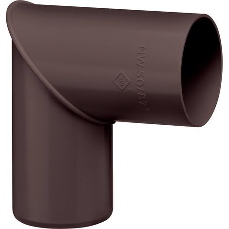 INEFA Regenrohrbogen 87 Grad für Fallrohr, PVC Verbindungsstück Dachrinnenzubehör, einfache Montage, Made in Germany - DN50 / 50mm, 1 Stück Dunkelbraun