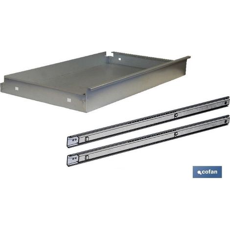 CAJÓN ACERO CON GUÍAS TELECÓPICAS PARA BANCO DE TRABAJO 110 X 1075 X 590 MM
