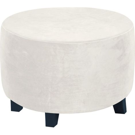 Housses de Pouf Rondes Housse Tabouret Rond Housse d'ottoman en Velours Extensible Housse de Protection de Repose-Pieds Housse Tabouret Velours (1/5)