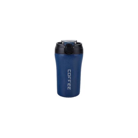 Mug isotherme avec paille intégrée, 400 ml, couleur bleue, tasse de voyage compacte (1/5)
