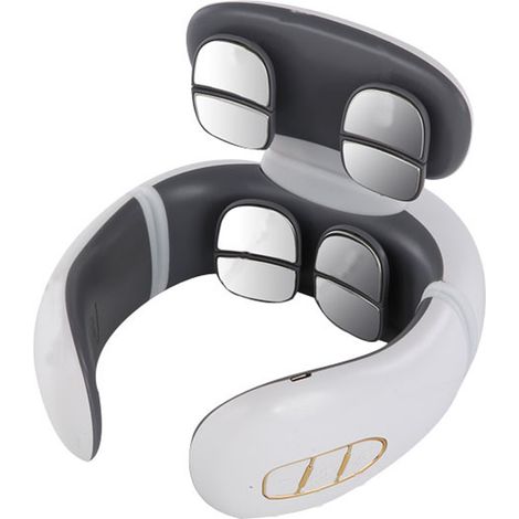 Protector de cuello inteligente con compresa caliente, masajeador de cuello multifuncional con vibración y pulsación para fisioterapia.... (1/5)