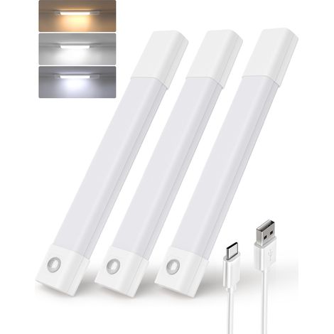 Lampe À Détecteur De Mouvement - 7 Pouces - Sans Fil - Rechargeable - 3 Températures De Couleur - Pour Placards Cuisine Armoires Pantry Chambre - Lot De 3