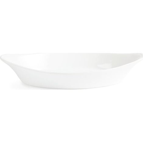 Plats ovales à oreilles blancs 253 x 140mm (Lot de 6) - Ref W440 - Olympia (1/4)