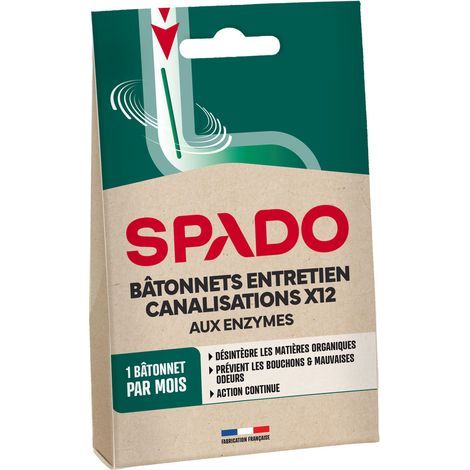 Bâtonnets Entretien Des Canalisations Aux Enzymes X12 - Spado