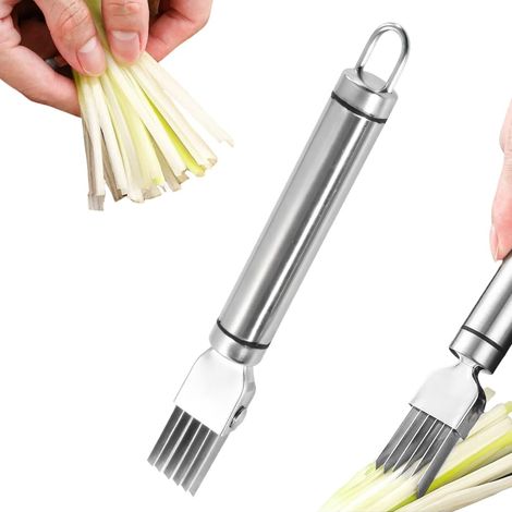 Coupe-oignons manuel inox, hachoir à légumes multifonction, râpe cuisine pour oignons, pommes de terre, tomates, citrons (1 pièce) (1/5)