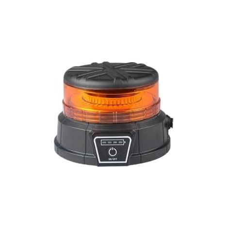Gyrophare Rechargeable Sans Fil Base Magnetique, avec ventouse,3 types de clignotements, protection anti-choc, prise secteur et allume cigare 220V, IP65