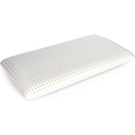 Talamo Italia Cuscino per letto, 100% Made in Italy, Guanciale ergonomico a "saponetta" in Memory Foam forato, Anallergico e Traspirante, 70x39xh10 cm, con imballo rinforzato