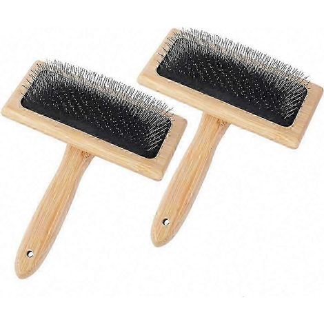Cardes à laine, lot de 2 cardes manuelles de 15,5 x 12,2 cm pour le feutrage et le mélange de laine, outil de toilettage pour animaux (1/4)
