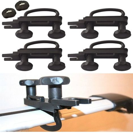 Universal U-shaped roof box clamps in stainless steel, car/van mounting kit, U-bracket installation accessory, with 8 locknuts, 2 benches (1/5)