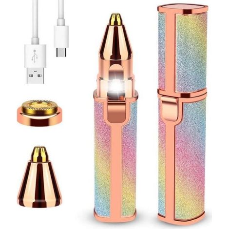 Épilateur 2 En 1 - LED - Étanche - Rechargeable USB - Pour Visage Sourcils Corps - 1 Pièce (1/4)
