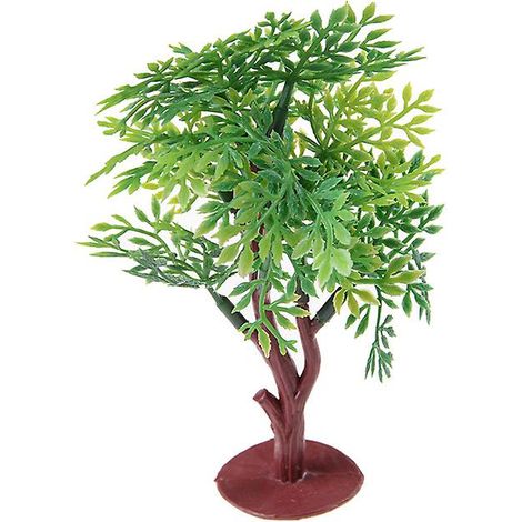 Lot de 5 arbres verts vifs de 9 cm pour maquettes de trains à l'échelle HO, décors et maisons de poupées - FFY (1/4)