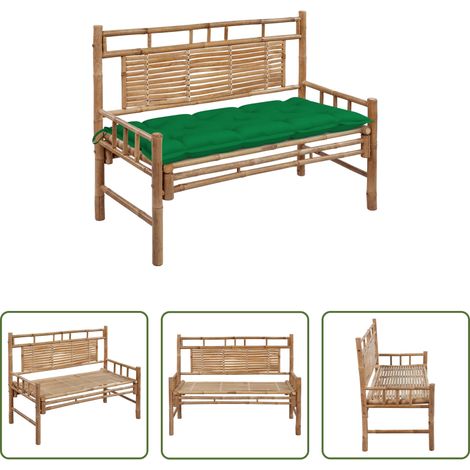vidaXL Auflage - Gartenbank mit Auflage 120 cm Bambus (1/5)