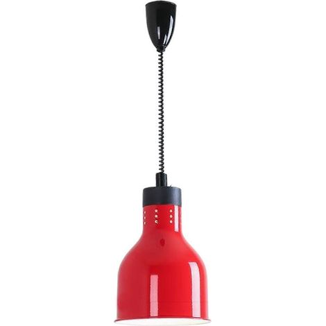 Speisenwärmerlampe mit einziehbarem Hängemechanismus, E27-Fassung, rote Farbe für Buffets und Cafeterias mit frittierten Speisen
