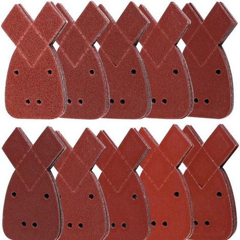 Feuilles Abrasives - Papier Abrasif Triangulaire 170 x 140 x 95 mm - Grains 40 60 80 120 240 - Pour Ponçage Aluminium Bois Métal - 50 Pièces (1/5)