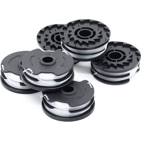 Lot de 6 bobines de fil de rechange pour débroussailleuse Parkside – Nylon copolymère 1,65 mm – Coupe rapide et efficace – Compatible PRTA 20-Li A1, B1, B2, C3