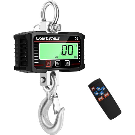 Balance suspendue avec télécommande, 2000 kg, balance flottante numérique, balance électronique pour grue avec capteur à ressort, charge précise et écran LCD, mini-balance portable avec crochet (1/5)