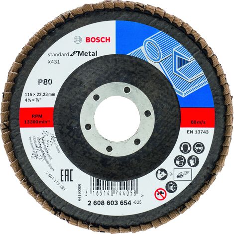 Disco láminas X431 Standard for Metal 115 mm 2223 mm 80  BOSCH 2608603654 (1/5)