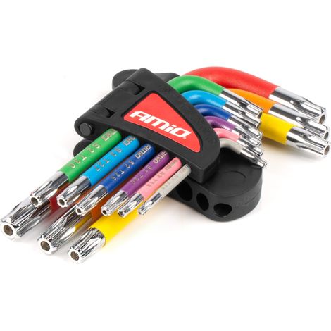 Juego corto de llaves Torx de 9 piezas S2 amio-04300 (1/4)