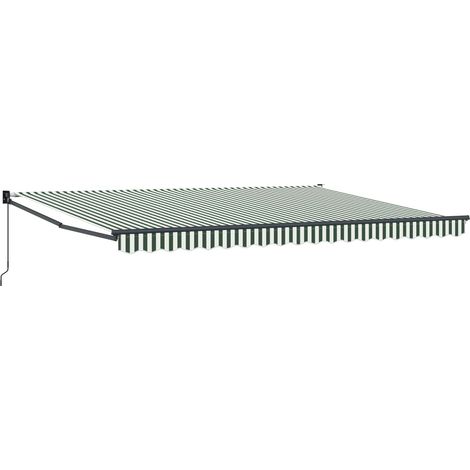 Maison Exclusive - Tenda da Sole Verde e Bianco 450 x 300 x 165 cm