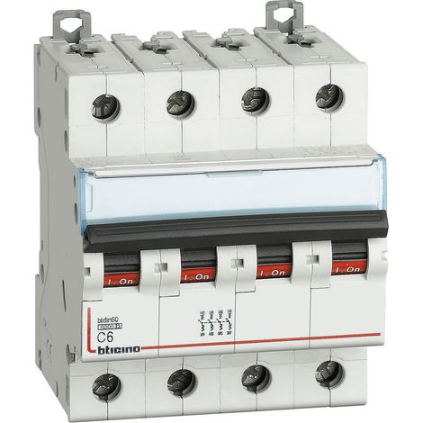Interruttore Magnetotermico 4P Curva C6A 6Ka Btdin60 (Bticino Cod. Fn84C6) (1/4)