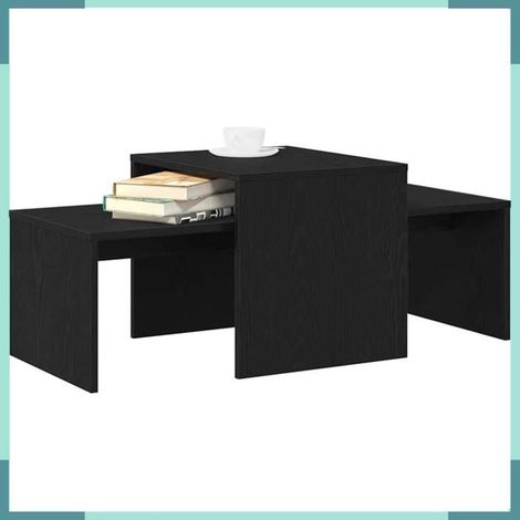 862501 Tables gigognes Chêne noir 100 x 48 x 40 cm Bois d'ingénierie (1/5)