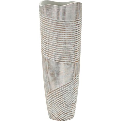 Vaso da terra in resina bianca, Ø19x55 cm – Woody (1/5)