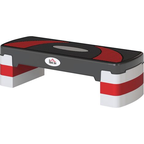 Stepper Fitness Aerobic - .fr x FFHandball - hauteur reglable surface antiderapante 80 x 31 x 20 cm noir gris clair (1/5)