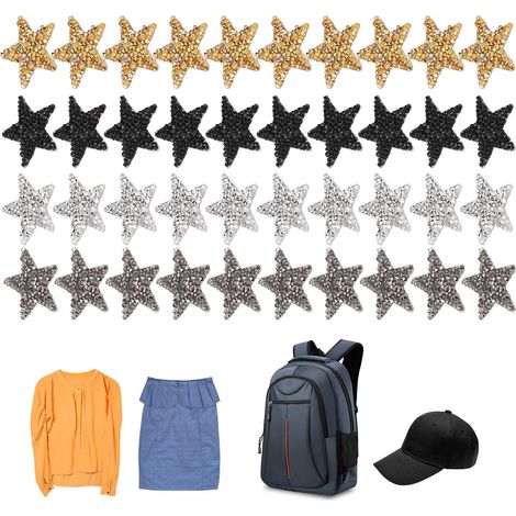 Étoiles thermocollantes brodées, patchs décoratifs pour vêtements, chaussures, sacs, chapeaux. (1/5)